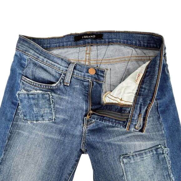 J Brand Womens Low Rise Flare Jeans 27 Patchwork Western Hippie Boho Bell Bottom - Picture 10 of 16